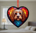 Cavapoo Stained Glass Effect Heart Suncatcher